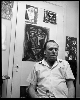 Sam Cherry: Photographs of Charles Bukowski, The Black Cat, and Skid Row, installation view, Track 16 Gallery