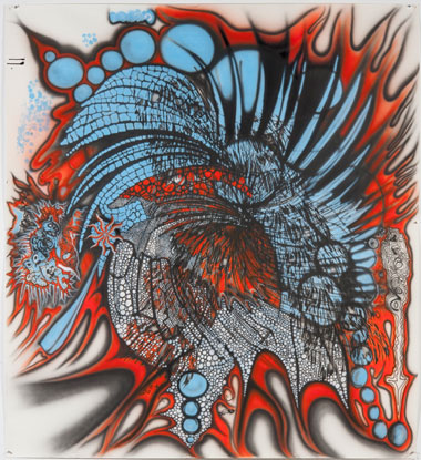 Kachina Transformer , 2009. Acrylic on paper. 80 x 73 in.