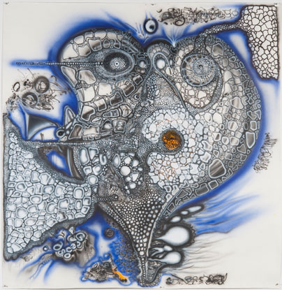 The Mothership , 2009. Acrylic on paper. 74 1/2 x 72 1/2 in.
